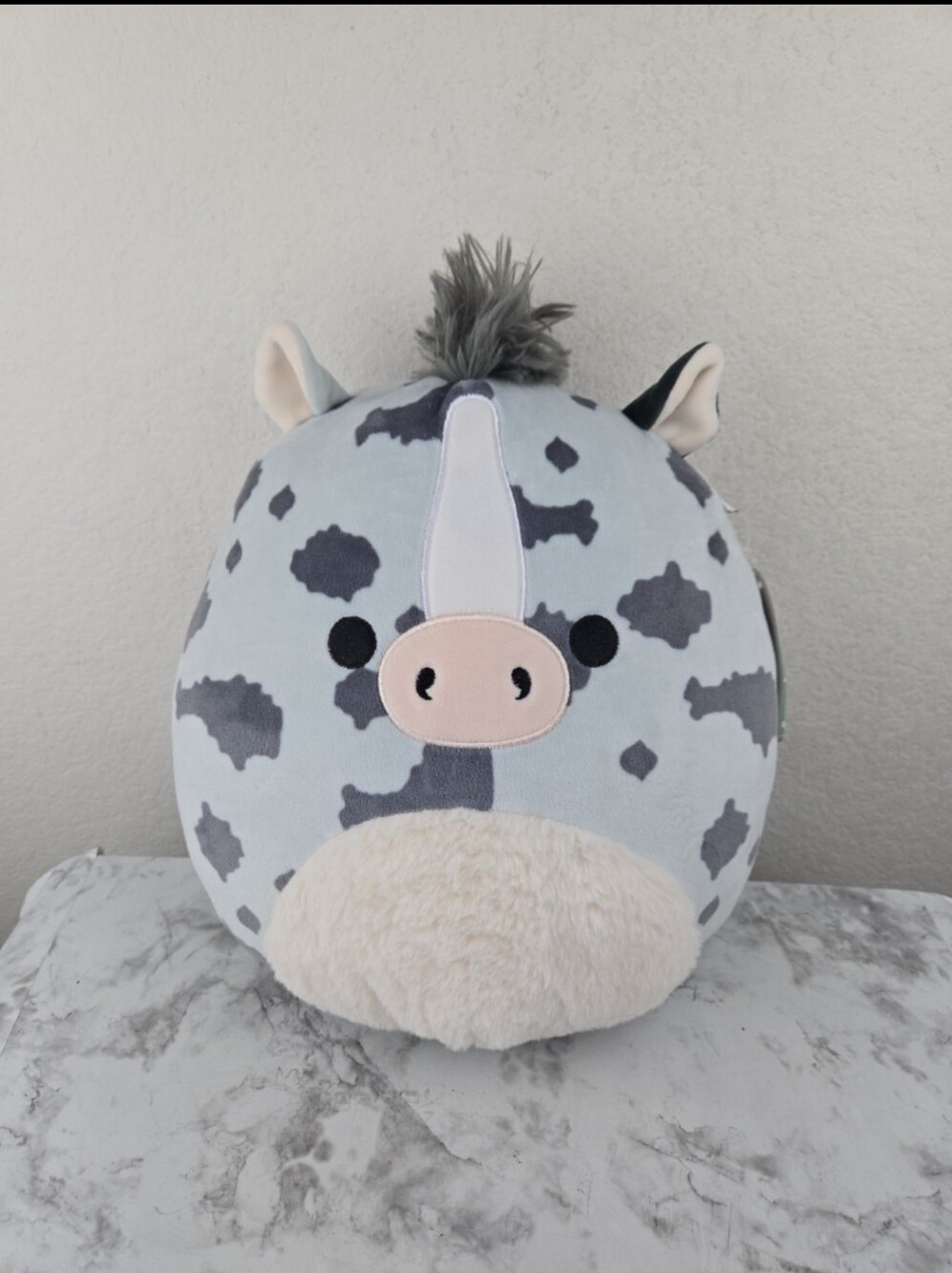 Squishmallows Grady Cow Plush - Light Blue & Gray